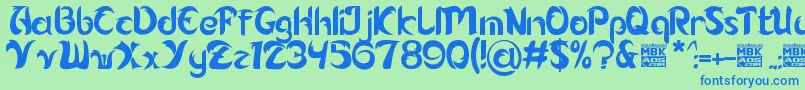 Alamak Font – Blue Fonts on Green Background