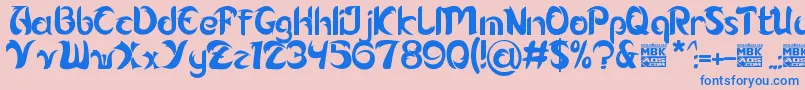 Alamak Font – Blue Fonts on Pink Background