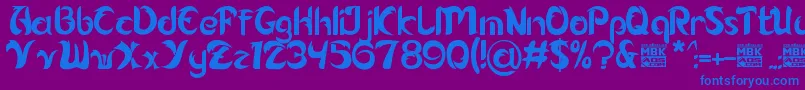 Alamak Font – Blue Fonts on Purple Background