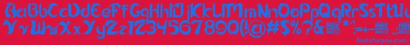 Alamak Font – Blue Fonts on Red Background