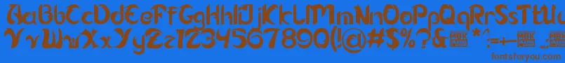 Alamak Font – Brown Fonts on Blue Background