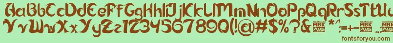 Alamak Font – Brown Fonts on Green Background