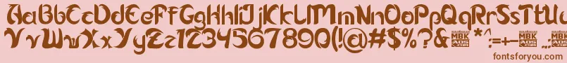 Alamak Font – Brown Fonts on Pink Background