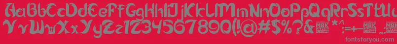 Alamak Font – Gray Fonts on Red Background