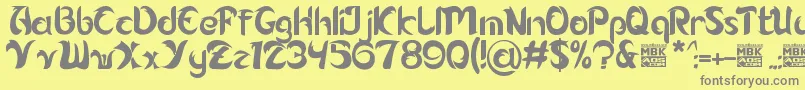 Alamak Font – Gray Fonts on Yellow Background