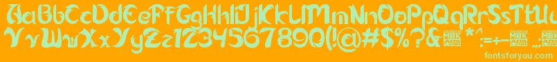 Alamak Font – Green Fonts on Orange Background