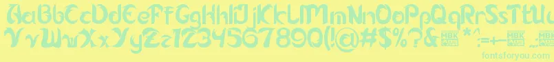 Alamak Font – Green Fonts on Yellow Background