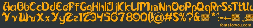Alamak Font – Orange Fonts on Black Background