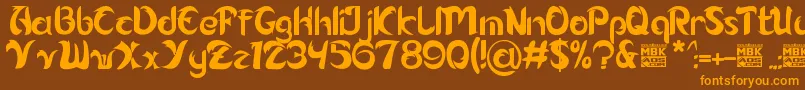Alamak Font – Orange Fonts on Brown Background