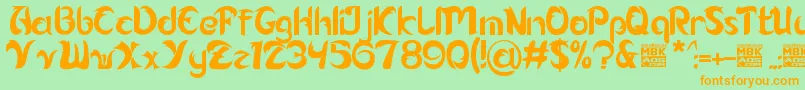 Alamak Font – Orange Fonts on Green Background