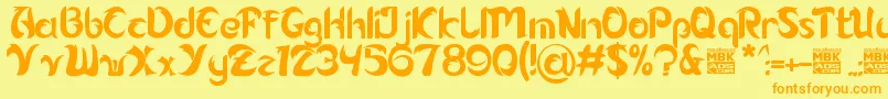 Alamak Font – Orange Fonts on Yellow Background