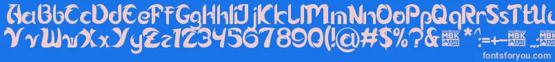 Alamak Font – Pink Fonts on Blue Background