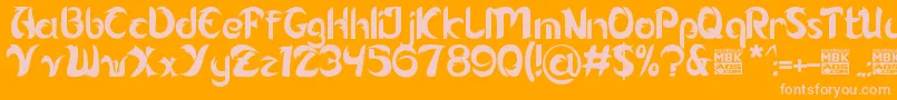 Alamak Font – Pink Fonts on Orange Background