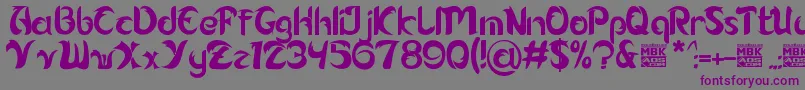 フォントAlamak – 紫色のフォント、灰色の背景