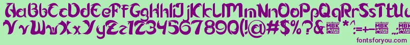 Alamak Font – Purple Fonts on Green Background