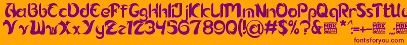 フォントAlamak – オレンジの背景に紫のフォント