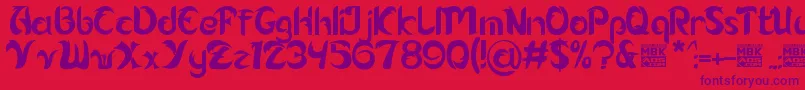 Alamak Font – Purple Fonts on Red Background