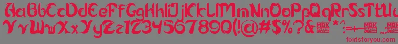 Fonte Alamak – fontes vermelhas em um fundo cinza