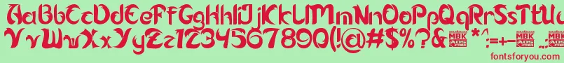 Alamak Font – Red Fonts on Green Background