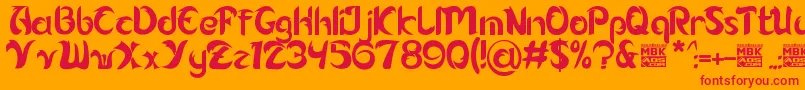 Alamak Font – Red Fonts on Orange Background