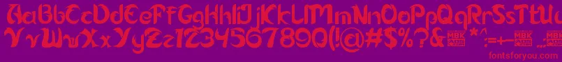 Alamak Font – Red Fonts on Purple Background