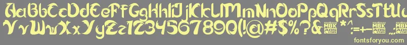 Alamak Font – Yellow Fonts on Gray Background