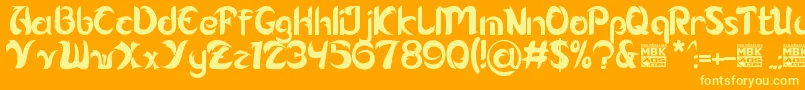 Alamak Font – Yellow Fonts on Orange Background
