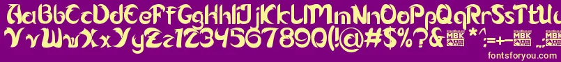 Alamak Font – Yellow Fonts on Purple Background