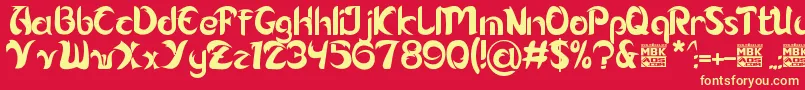 Alamak Font – Yellow Fonts on Red Background