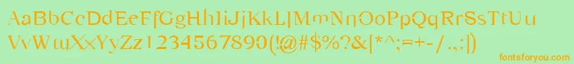 Emancipation Font – Orange Fonts on Green Background