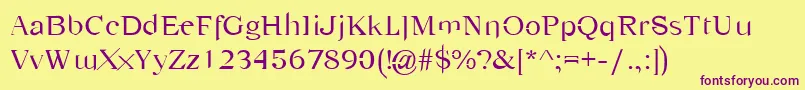 Emancipation Font – Purple Fonts on Yellow Background