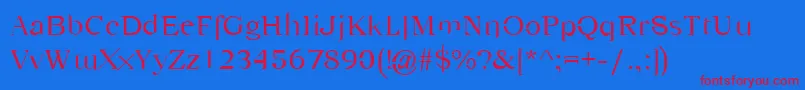 Emancipation Font – Red Fonts on Blue Background