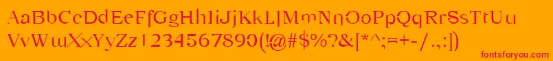 Emancipation Font – Red Fonts on Orange Background