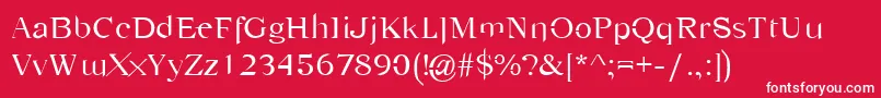 Emancipation Font – White Fonts on Red Background