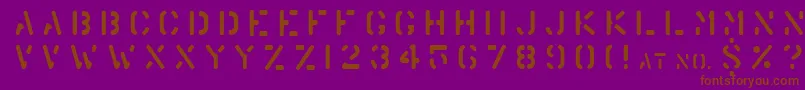 Warehouse-fontti – ruskeat fontit violetilla taustalla