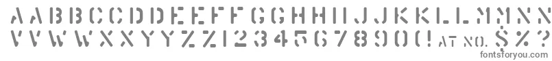 Warehouse-fontti – harmaat kirjasimet valkoisella taustalla