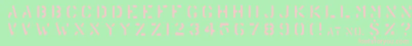 Warehouse-fontti – vaaleanpunaiset fontit vihreällä taustalla