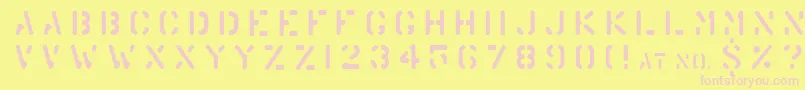 Warehouse Font – Pink Fonts on Yellow Background