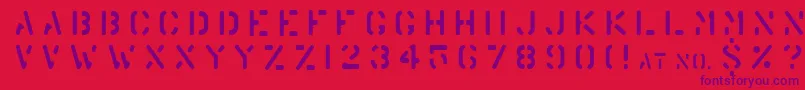 Warehouse Font – Purple Fonts on Red Background