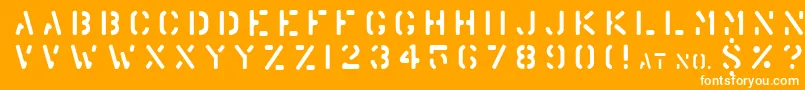 Warehouse Font – White Fonts on Orange Background