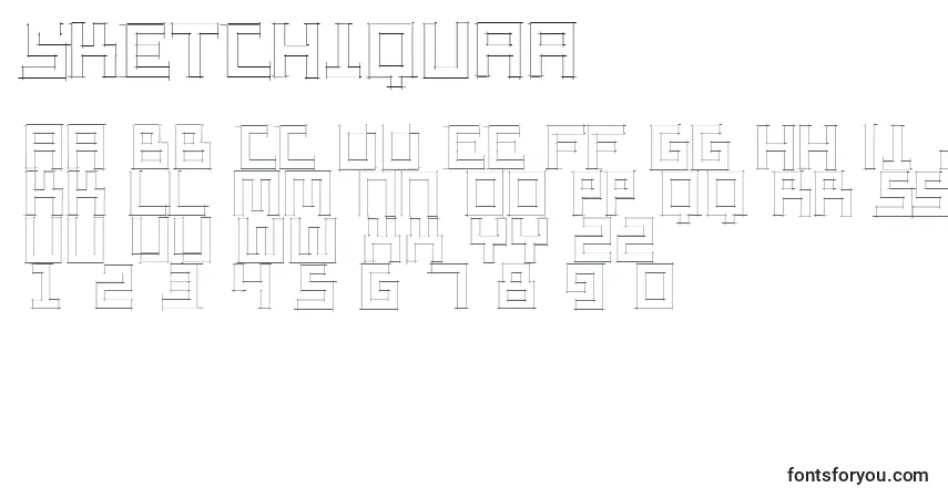 A fonte Sketchiquaa – alfabeto, números, caracteres especiais
