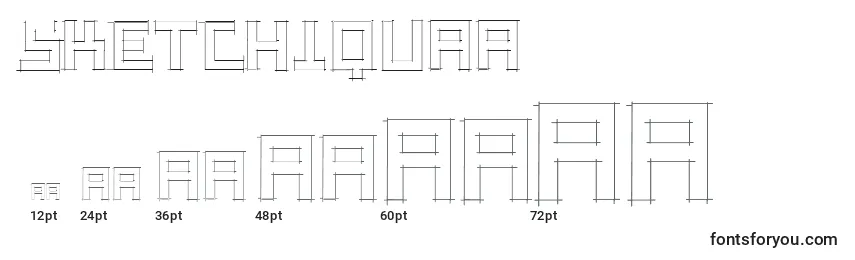 Размеры шрифта Sketchiquaa