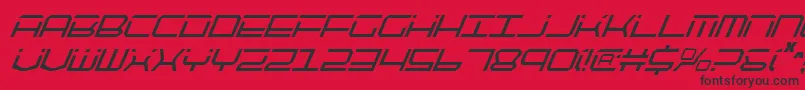 QuicktechCondensedItalic Font – Black Fonts on Red Background