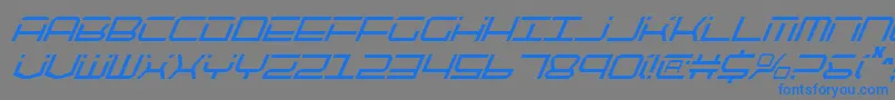 Czcionka QuicktechCondensedItalic – niebieskie czcionki na szarym tle