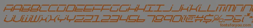 QuicktechCondensedItalic Font – Brown Fonts on Gray Background