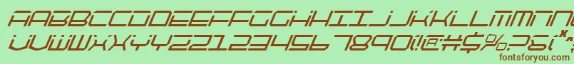 QuicktechCondensedItalic Font – Brown Fonts on Green Background
