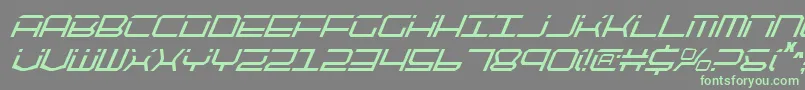 QuicktechCondensedItalic Font – Green Fonts on Gray Background