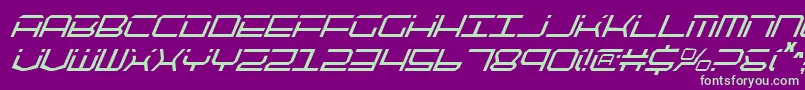 QuicktechCondensedItalic Font – Green Fonts on Purple Background
