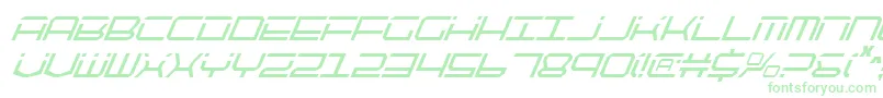 QuicktechCondensedItalic Font – Green Fonts on White Background