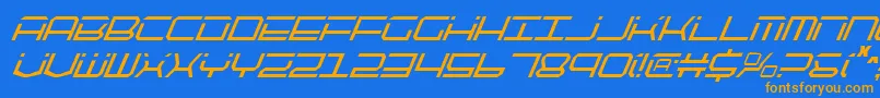 Шрифт QuicktechCondensedItalic – оранжевые шрифты на синем фоне